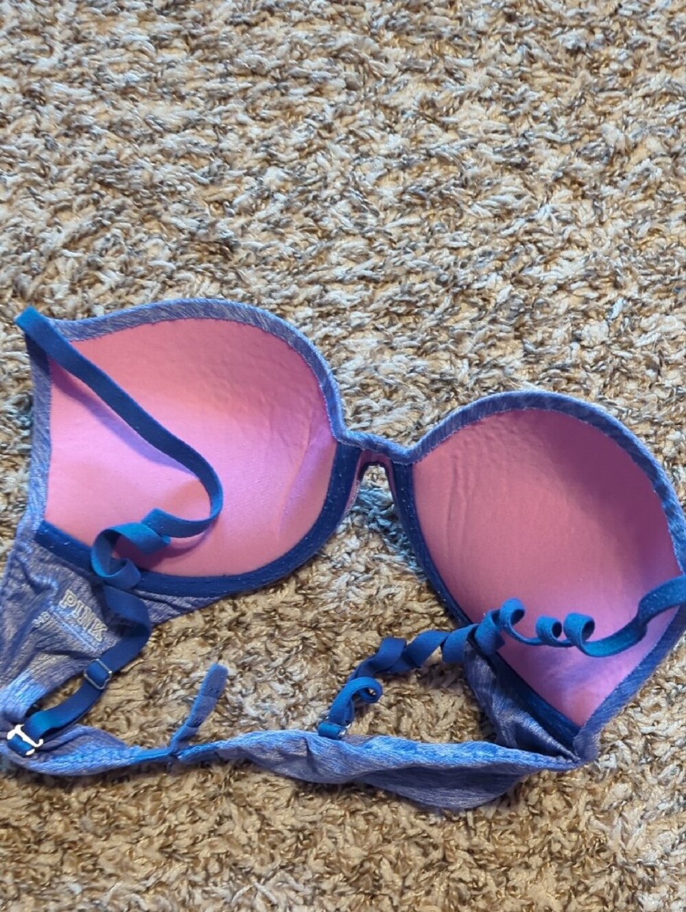 Pink Victoria's Secret Push-Up Bra - Pink, Magenta Print, Blue, Aqua - Picture 8 of 11